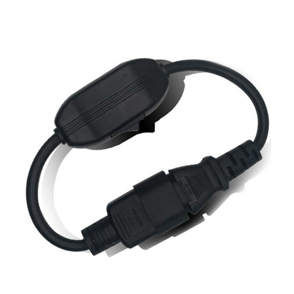 12inch C14 to C13 PDU Style Computer Power Extension Cable with Switches, 30cm / Black Power Extension Cable