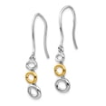 thumbnail image 2 of FB Jewels SS White Ice Gold-plated and Diamond Shepherd Hook Earrings, 2 of 4