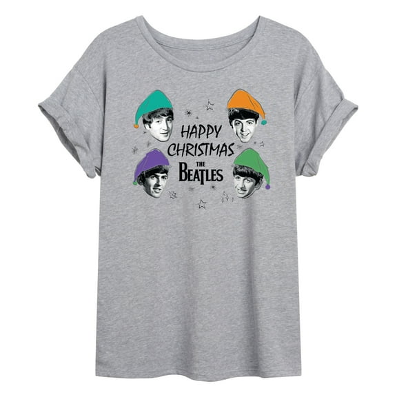 The Beatles - Happy Christmas - Women's Oversized Graphic T-Shirt