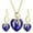 Blue, variant on Xinyolin 1 Set Women Necklace Earrings Heart Pendant - Faux Crystal Jewelry Sweet Long Lasting Set for Wedding