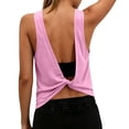 thumbnail image 5 of oqasdz T Shirts for Women Crew Neck Solid Color Sleeveless Soft Tank Blouse with Hollow Detail for Ladies Daily Wear Casual Summer T-Shirt, 5 of 7