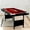Red tablecloth, variant on 6-7 Ft Portable Pool Table, Mesa De Billar para Adultos, Foldable Pool Table, Billiard Tables Set Includes Full Set of Balls, Chalk, 2 Cues & Brush for Game Rooms Apartments Offices
