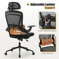 thumbnail image 6 of JIOABL Ergonomic Mesh Office Chair, High Back Desk Chair with Adjustable Lumbar Support, Headrest & Armrests, Swivel Task Chair, Black, 6 of 6