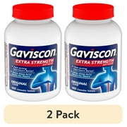 (2 pack) Gaviscon Extra Strength Chewable Antacid Tablets for Heartburn Relief, 100 Count