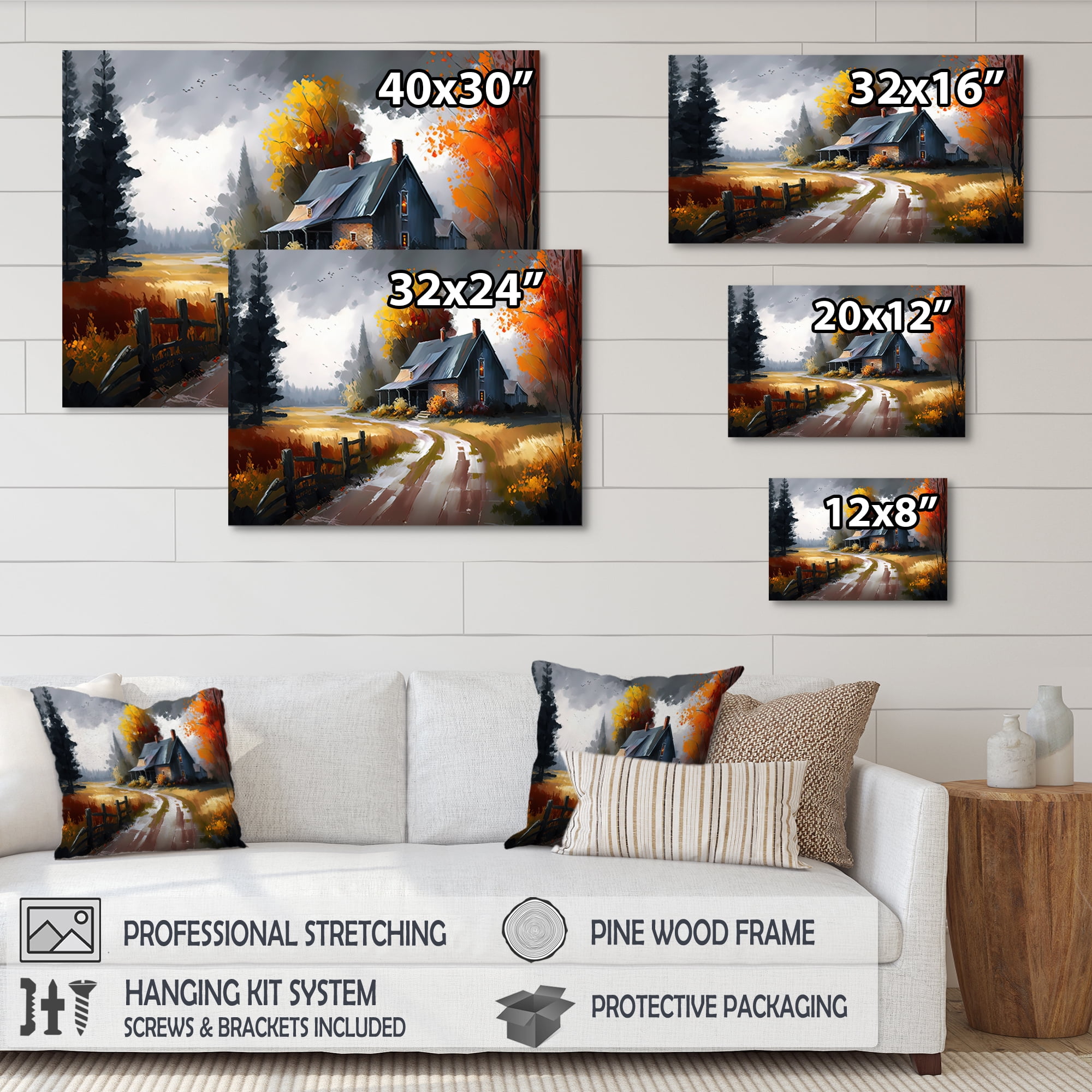 Designart Welcome To The Cottage House VI Canvas Wall Art