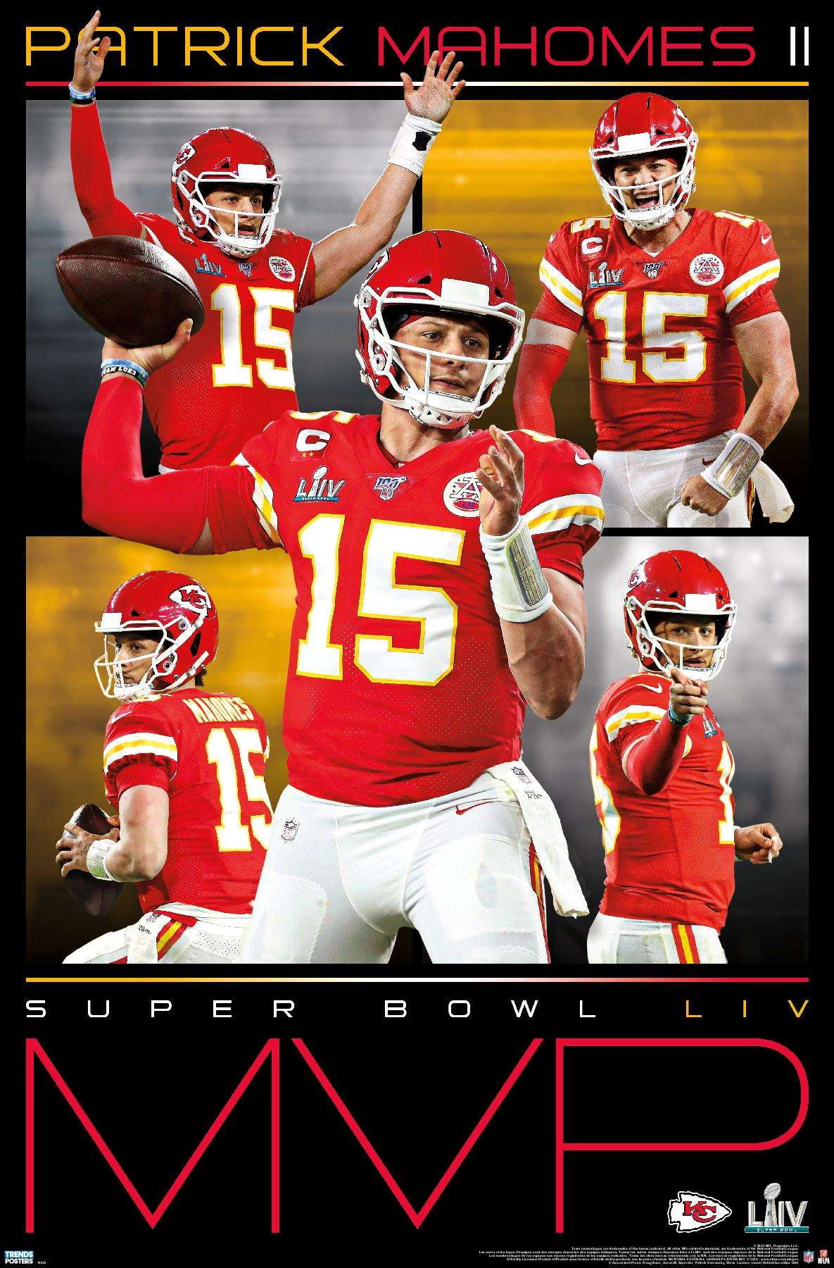 NFL Super Bowl LIV MVP Patrick Mahomes II Poster