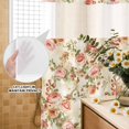thumbnail image 2 of No Hook Shower Curtain with Built-in Rings - Pink Retro Rose Washable Waterproof Fabric Bathroom Curtains for Hotel,Rentals, 72 X 78 Inch Long , Vintage Floral, 2 of 9