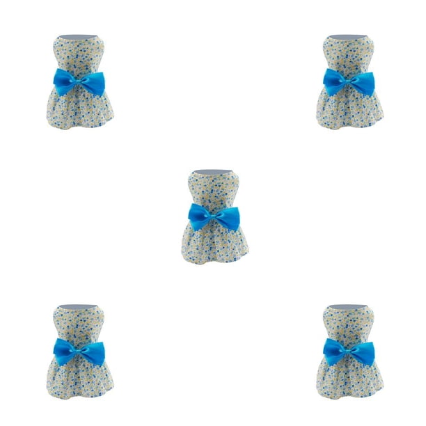 Greeniant Ropa para mascotas Vestidos de algodón cómodos Ropa para mascotas Faldas Disfraces coloridos Suministros de ocio para fiestas para Azul S 5piezas