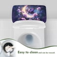 thumbnail image 4 of Renewold Toilet Tank Lid Cover Bathroom Decor Accessories Dust and Stains Resistant Toilet Protective Cover Universal Fit, Violet Butterfly Moon Rose Print, 4 of 6