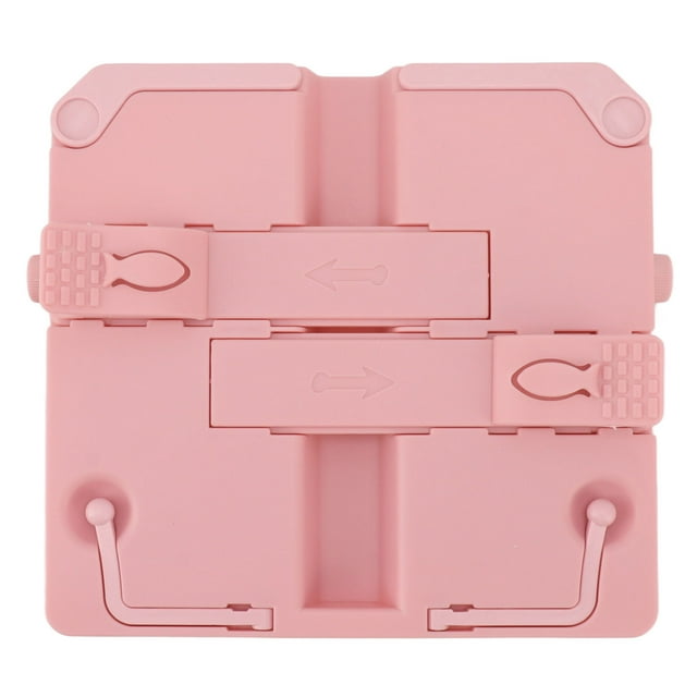 Estante de lectura plegable y portátil con bordes redondos, ABS, resistente a arañazos, para biblioteca escolar, color rosa
