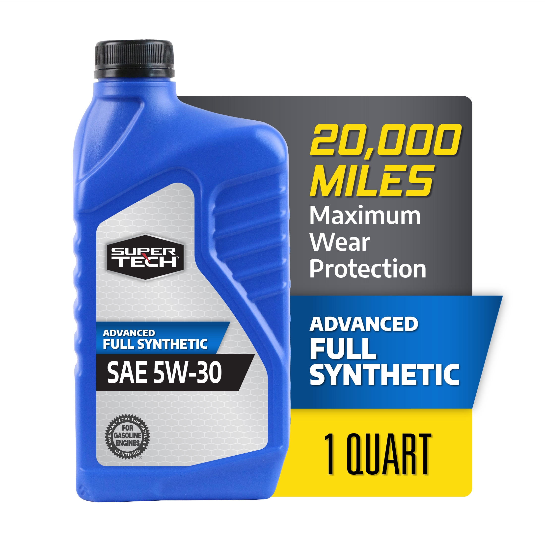 (4 pack) Super Tech Advanced Full Synthetic Motor Oil SAE 5W-30, 1 Quart