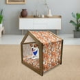 thumbnail image 3 of Orange Pet House, Old Fashioned Doodle Flora Abstract Blooming Meadow in Summer Theme, Outdoor & Indoor Portable Dog Kennel with Pillow and Cover, 5 Sizes, Sky Blue Orange Brown, by Ambesonne, 3 of 5
