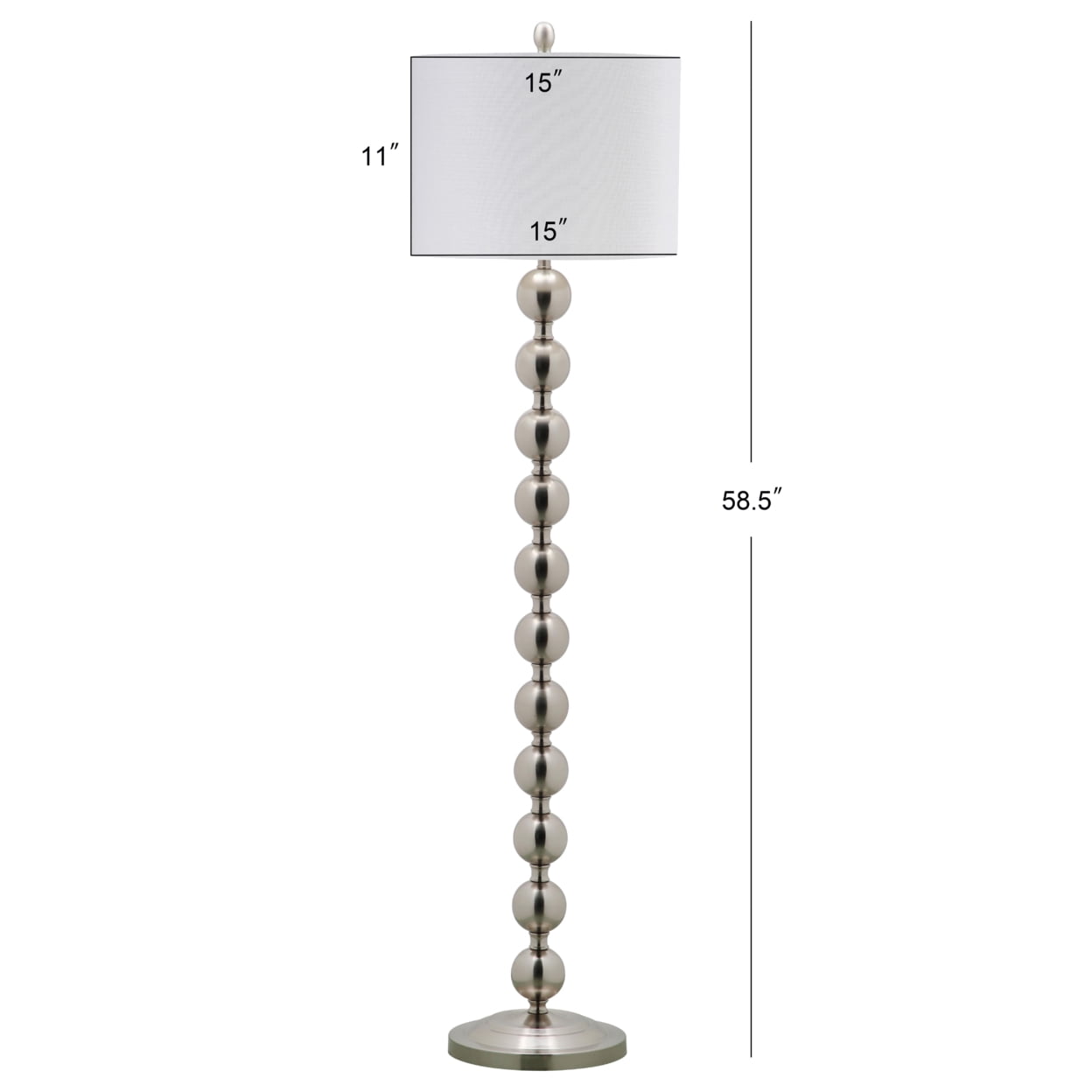 SAFAVIEH Reflections 58.5 in. High Stacked Ball Floor Lamp, Nickel