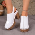 thumbnail image 4 of White Heeled Sandals For Ladies Slip On Casual With Closed Toe Design Thick Heel And Thick Sole For Summer Outings And Casual Wear Size 37, 4 of 9