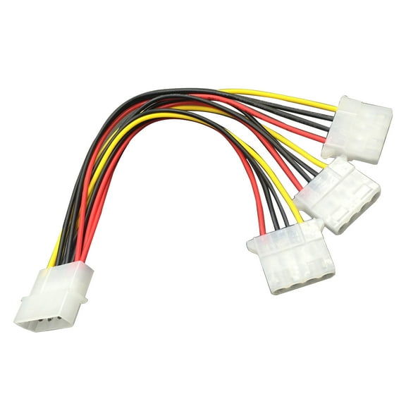 20cm Big 4-pin 1-to-3 Male to Female IDE Molex Power Extension Cable Adapter Cord for Computer PC