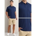 thumbnail image 5 of DARING DIVA Men's Solid Stretch Short Sleeve Slim Fit Golf Shirt L Dark Blue, 5 of 6