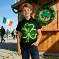 thumbnail image 3 of OGLCCG Kids Boys St.Patrick's Day Shirt Irish Clover Printed Short Sleeve Button Down Shirts Loose Fit Summer Casual Funny Hawaiian Shirt 2-15 Years, 3 of 6