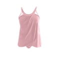 thumbnail image 5 of MGDXOX Women's Halter Neck Tankini Set Ruffled Layered Two Piece Swimsuit Tummy Control Solid Fashion Bathing Suit Pink XXL, 5 of 8