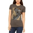 thumbnail image 1 of Zebra Lovers Juniors Soft T Shirt Heather Brown MD, 1 of 1