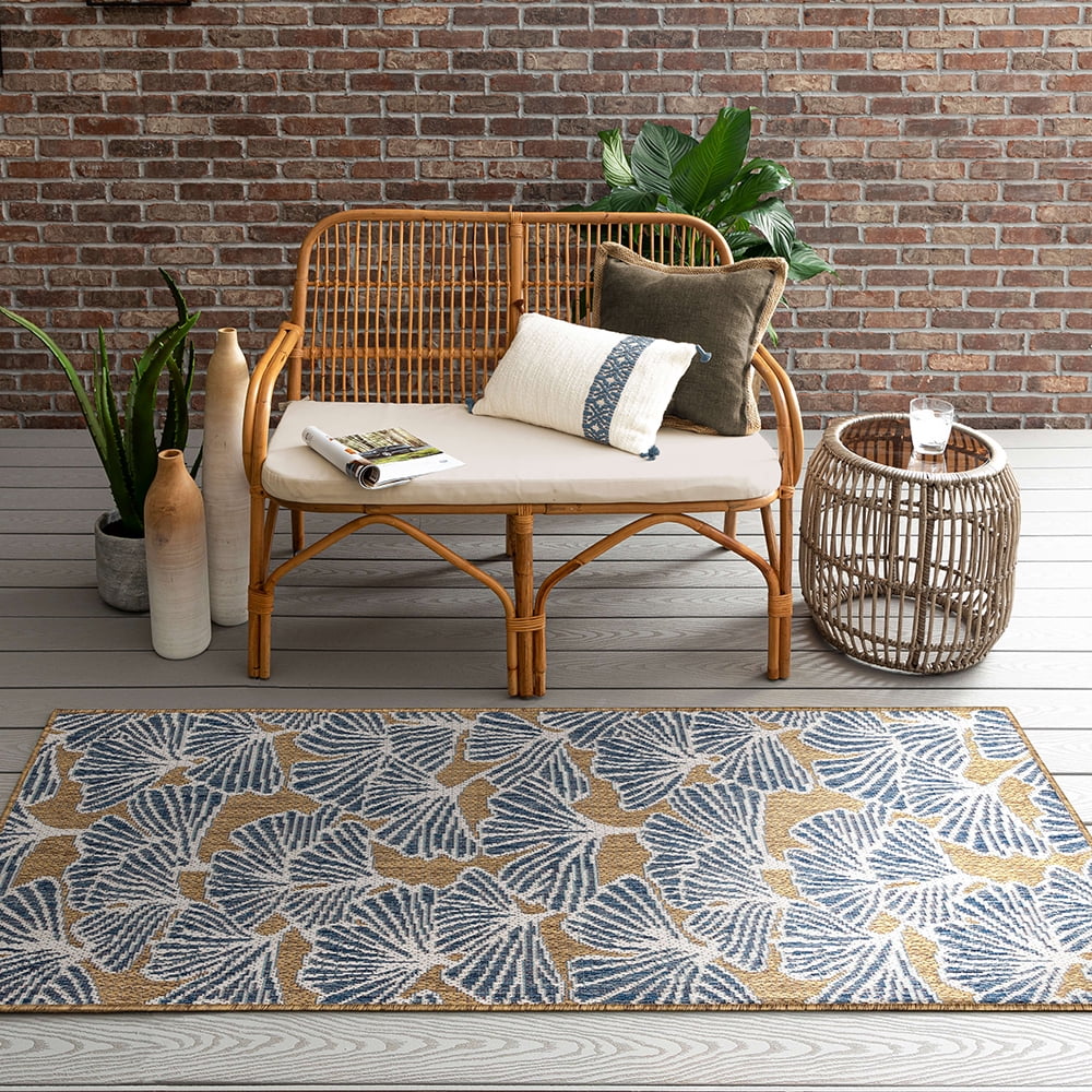 Mohawk Home Jade Butterfly Outdoor Area Rug, Navy, 2' 6" x 6'
