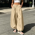 thumbnail image 6 of HappyYEE Women’s Baggy Balloon Pants Elastic Waist Wide Leg Joggers with Pockets Loose Fits Cuffed Ankle Lightweight Travel Trousers S, 6 of 7