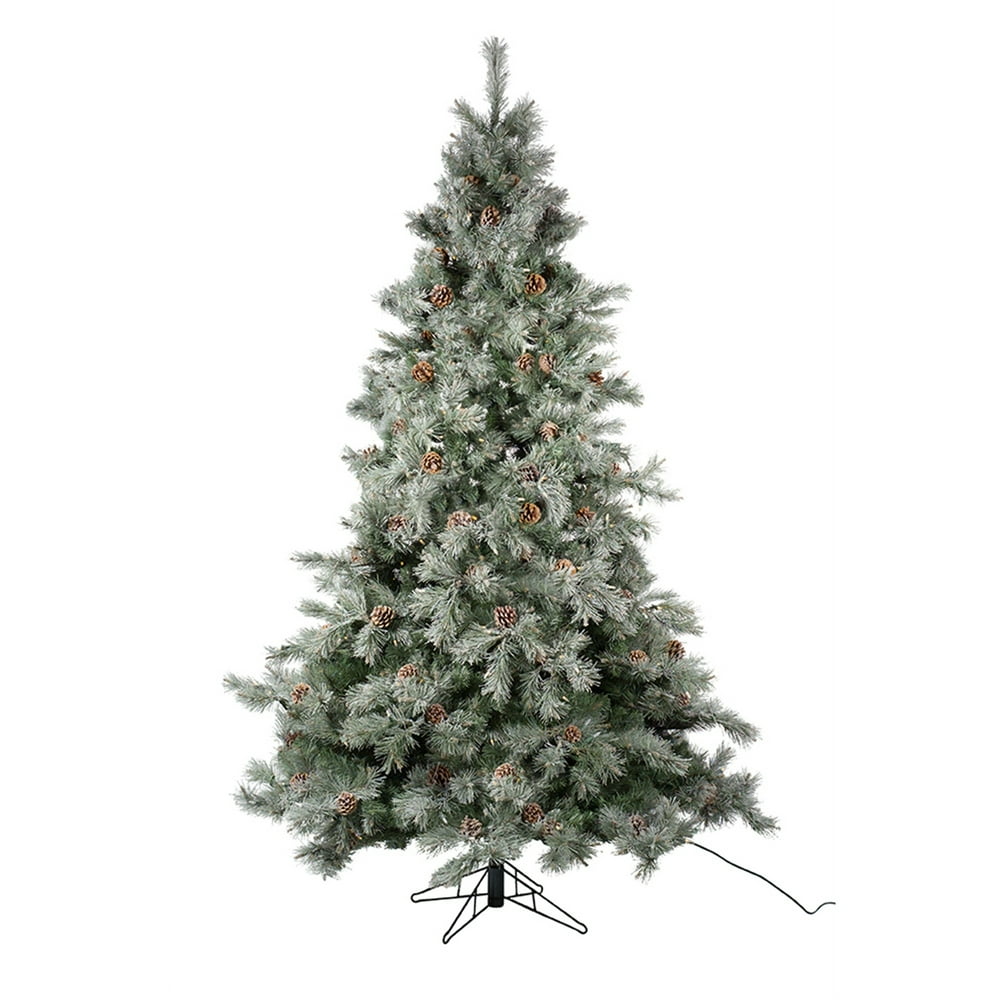 7.5' PreLit Frosted Pine Cone Artificial Christmas Tree MultiColor