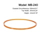 thumbnail image 2 of Paquete de 4 correas de máquina de coser estándar de la serie MB MB-530 correa de transmisión del motor, 530 mm/21" de circunferencia exterior, 2 of 5