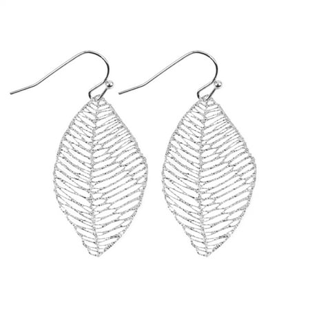 Tree Earrings - Riah Fashion Bohemian Delicate Metallic Lightweight Cutout Drop Earrings - Gorgeous Filigree Cutout Hook Dangles Petal Leaf, Tree of Life