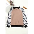 thumbnail image 4 of ABPHQTO Top de mujer color albaricoque con mangas de leopardo en contraste, 4 of 5