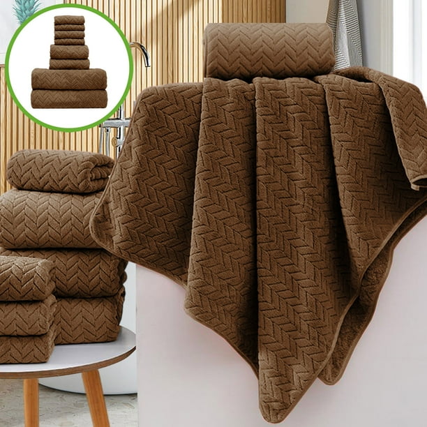 Xihbxyly Juego de Toallas de Terciopelo, Colección de 8 Piezas de Algodón Suave, Toallas de Baño Superabsorbentes, Elegantes Toallitas y Toallas Cuadradas, para Baño Diario, Lavado Facial y Uso Domés