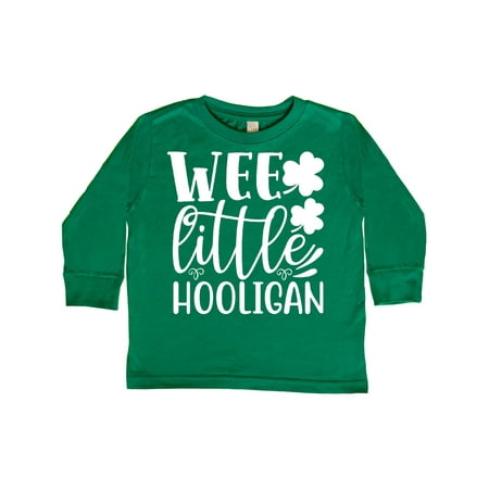 

Inktastic St. Patrick s Day Wee Little Hooligan with Shamrocks Gift Toddler Boy or Toddler Girl Long Sleeve T-Shirt