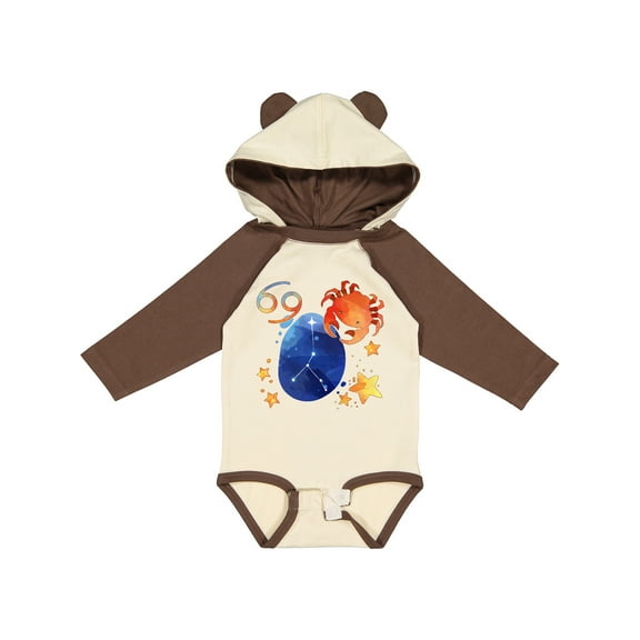 Inktastic Cancer Crab Constellation Zodiac Sign Illustration Boys or Girls Long Sleeve Baby Bodysuit