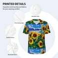 thumbnail image 5 of Fotbe Landscape With Sunflowers Baseball Jersey Shirt for Men and Women, Casual Short Sleeves Button Down T-Shirt-, 5 of 9