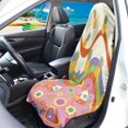 thumbnail image 3 of Uourmeti Retro Pineapple Floral Towel Car Seat Cover, Waterproof Warp Kitted Terry Cloth, Machine Washable, Suitable for SUVs and Trucks, 3 of 7