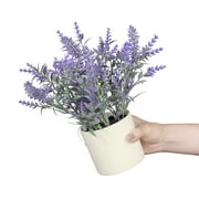 11-inch x 4-inch Artificial Lavender Plant in White Pot, Purple, for Indoor Use, by Mainstays