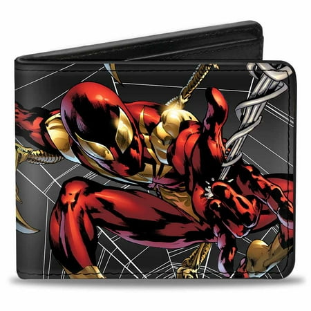 Ultimate Spider-Man Bi-Fold Wallet Iron Spider-Man Action Pose/Spider Web Gray