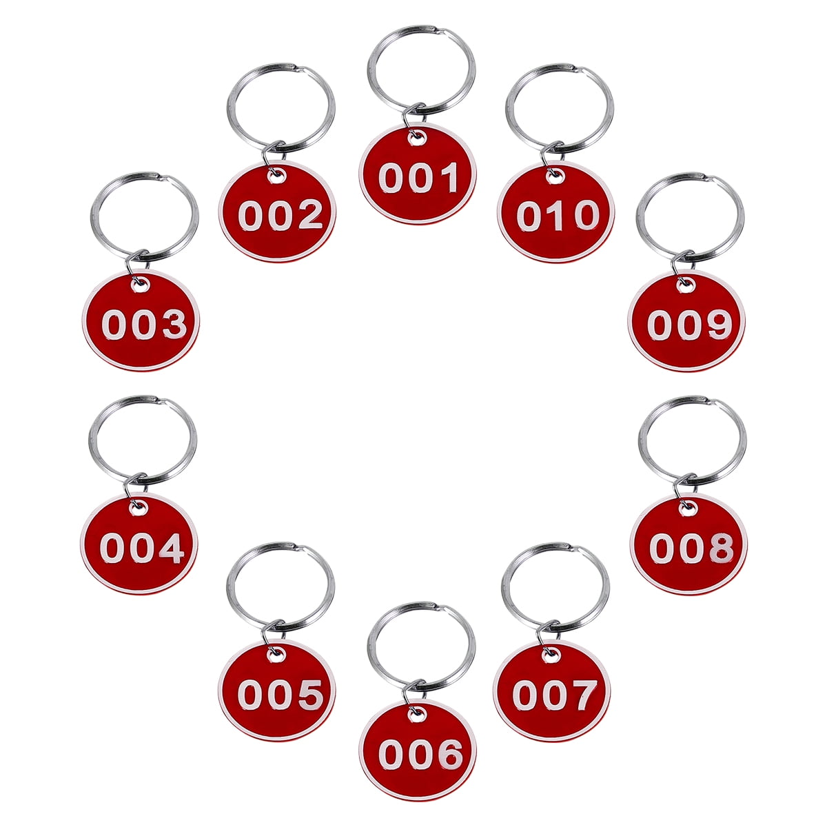 1 Pack/10pcs Key Tags with Ring Numbered ID Tags Keychain Number from 1