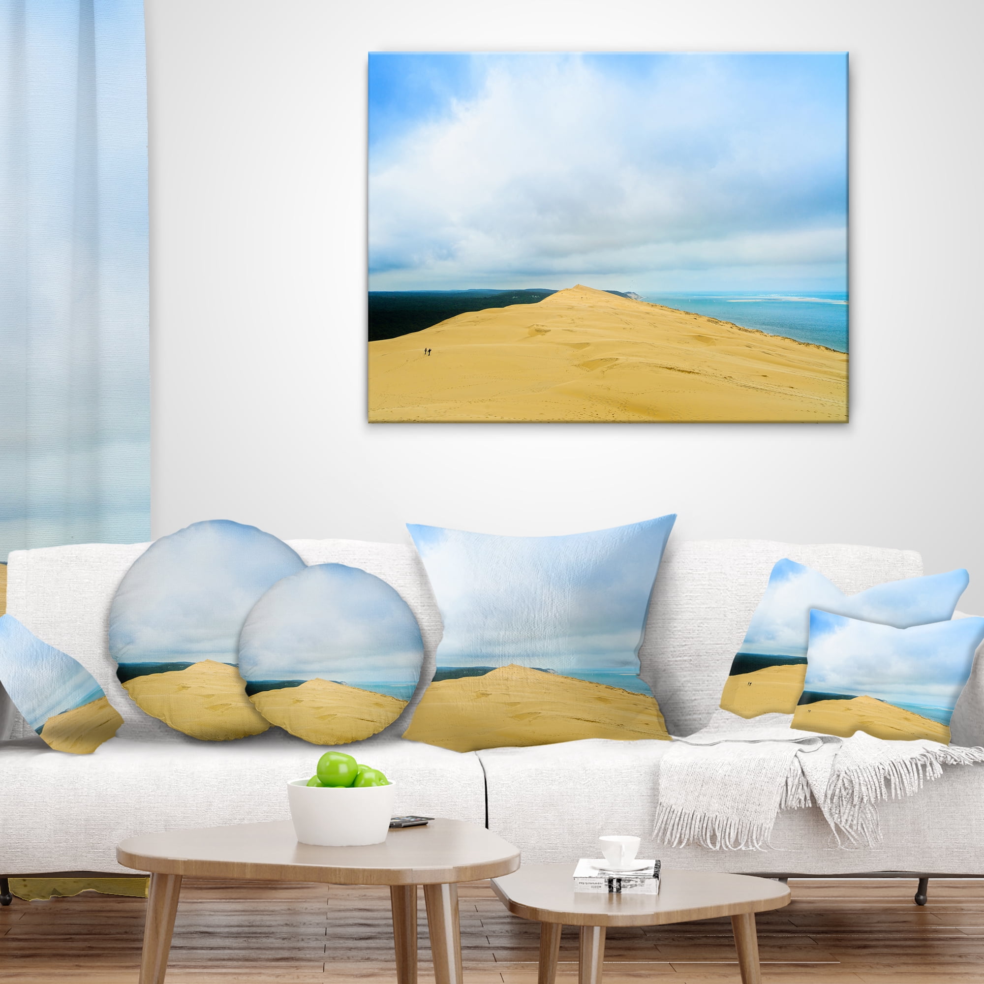 Designart Cala Violina Bay Beach Tuscany - Landscape Wall Throw Pillow - 18x18