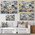 thumbnail image 4 of Designart "Radiant Blooms Of Beige And Blue Poinsettias I" Poinsettias Floater Framed Wall Art Prints, 4 of 5