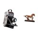 thumbnail image 5 of Escultura de caballo con cámara de resina, modelo de figura, obra de arte única, adorno coleccionable, accesorio decorativo para escritorio, estanterí, 5 of 8