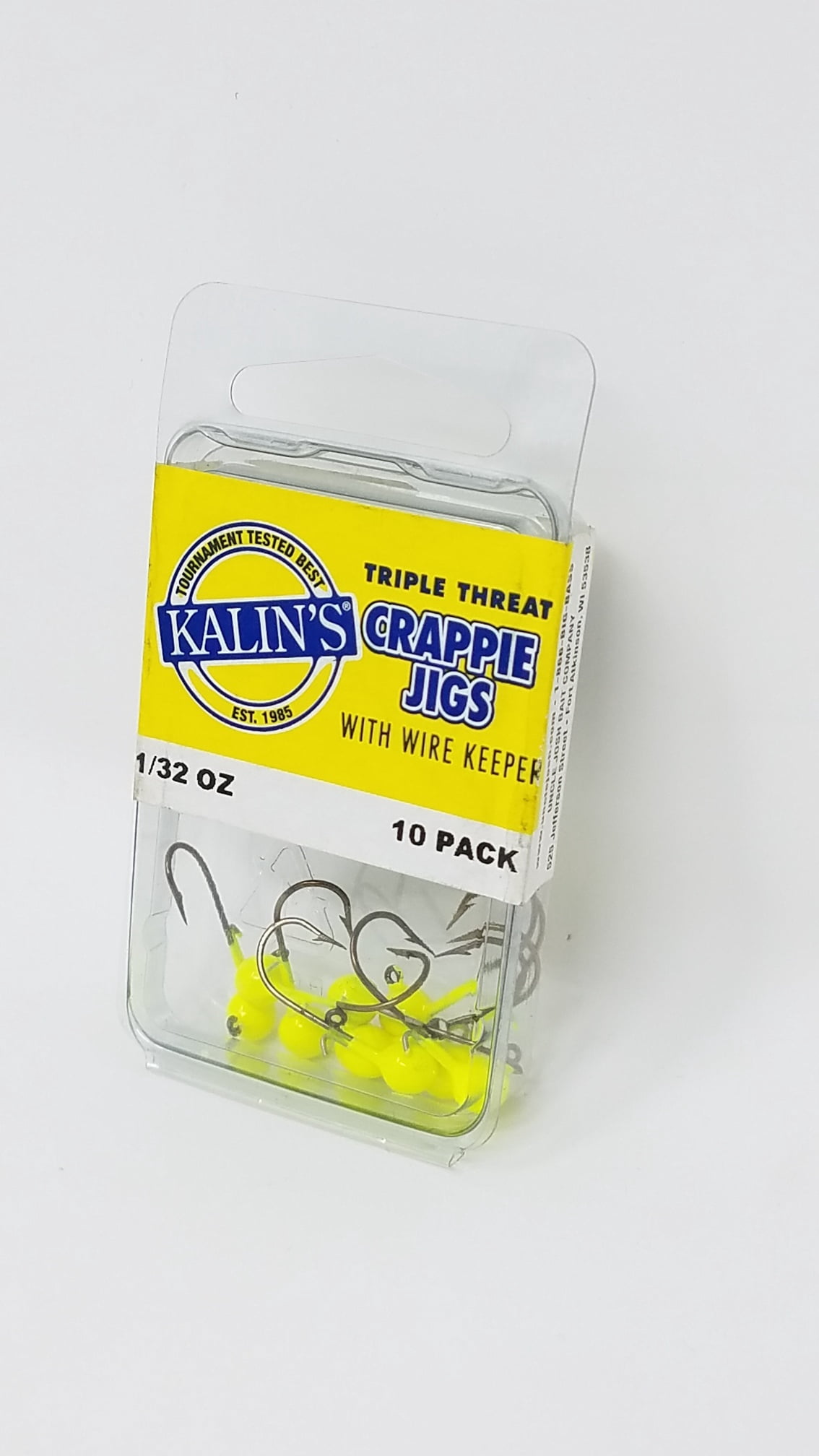 Kalin's Freshwater Triple Threat Fishing Jig Chartreuse 1/32 oz. 10ct Lake