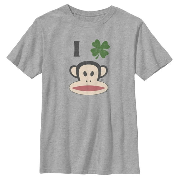 Boy's Paul Frank St. Patrick's Day Four-Leaf Clover Julius Graphic Tee Athletic Heather Large