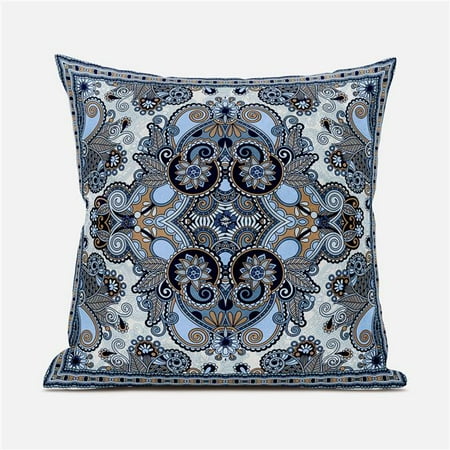 

Amrita Sen Designs CAPL1012FSDS-ZP-18x18 18 x 18 in. Floral Paisley Suede Zippered Pillow with Insert - Beige Orange & Indigo