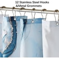 thumbnail image 4 of Blue Gold Marble Shower Curtain Set, Abstract Granite Pattern Shower Curtains for Bathroom Décor, Luxury Modern Waterproof Bath Accessories with 12 Metal Hooks, 72 x 72, 4 of 6