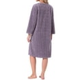 thumbnail image 3 of INSPIRE CHIC Womens Flannel Nightgown Fuzzy Fleece Sleepdress O Neck Pullover Winter Loungewear with Pocket M Purple, 3 of 6