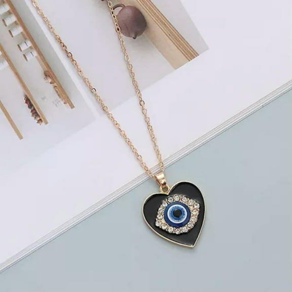 GKNET Fashion Turkish Hamsa Lucky Blue Evil Eye Pendant Necklace Charm Women Jewellery-9-Gold Eye