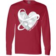 thumbnail image 3 of Inktastic Lung Cancer Awareness White Ribbon Around Heart Long Sleeve T-Shirt, 3 of 5