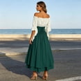 thumbnail image 3 of KICILVS Pirate Costume Women Medieval Peasant Dress Off Shoulder Button Front Layered Ruffle Skirt Cosplay Outfit, 3 of 9