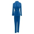 thumbnail image 4 of Scyoekwg Womens Suits Blazer and Pants Business Office Work 2 Piece Sets Long Sleeve Coat Suit Pants 2 Fashion Matching Outfits Two Piece Set Suit (Blue,XXXL), 4 of 4