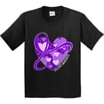 thumbnail image 3 of Inktastic Epilepsy Awareness Purple Ribbon Around Heart Youth T-Shirt, 3 of 5